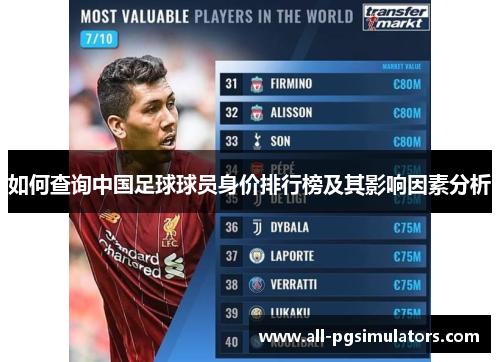 如何查询中国足球球员身价排行榜及其影响因素分析